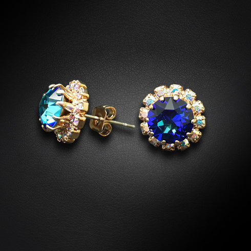 Auskarai "Grožis III (Bermudų mėlyna)" su Swarovski™ kristalais
